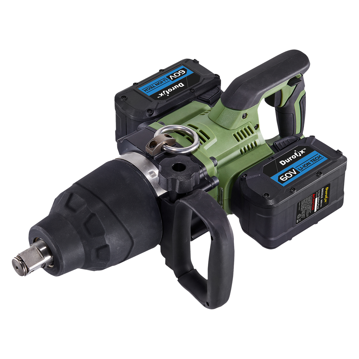 Durofix 60V 1" Square Drive Super Jumbo Impact Wrench complete with 2 x 2.5Ah Batteries, 1 x Charger, Bare Tool & UK Adapter - RI60176-P