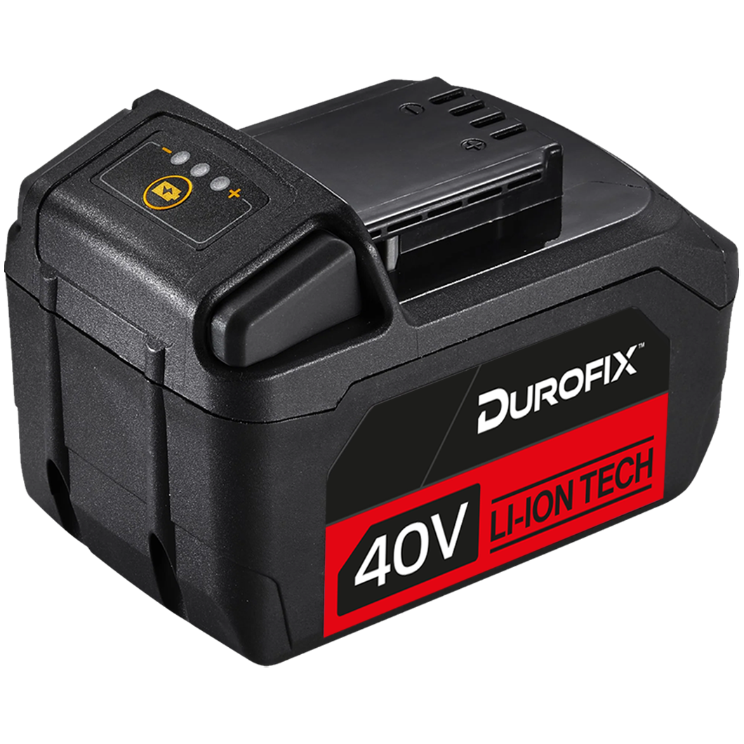 Durofix 40V Li-ion tech battery pack on a white background