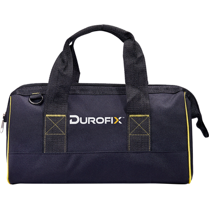 Black tool bag with 'DUROFIX' logo on a white background