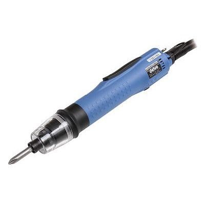 Blue electric torque screwdriver tool on a white background