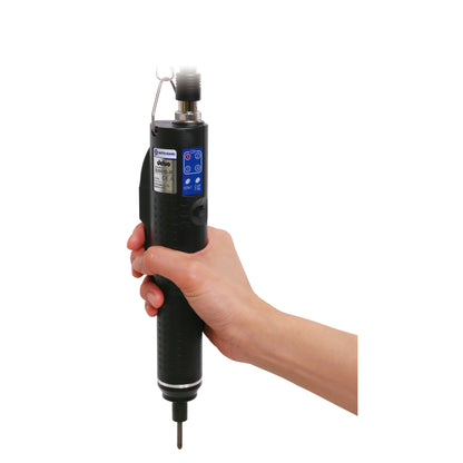 Hand holding a black electronic  torque screwdriver DLV04C10L-AY