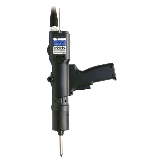 Electronic torque screwdriver with pistol grip on a white background