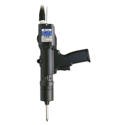 Electronic torque screwdriver with pistol grip on a white background