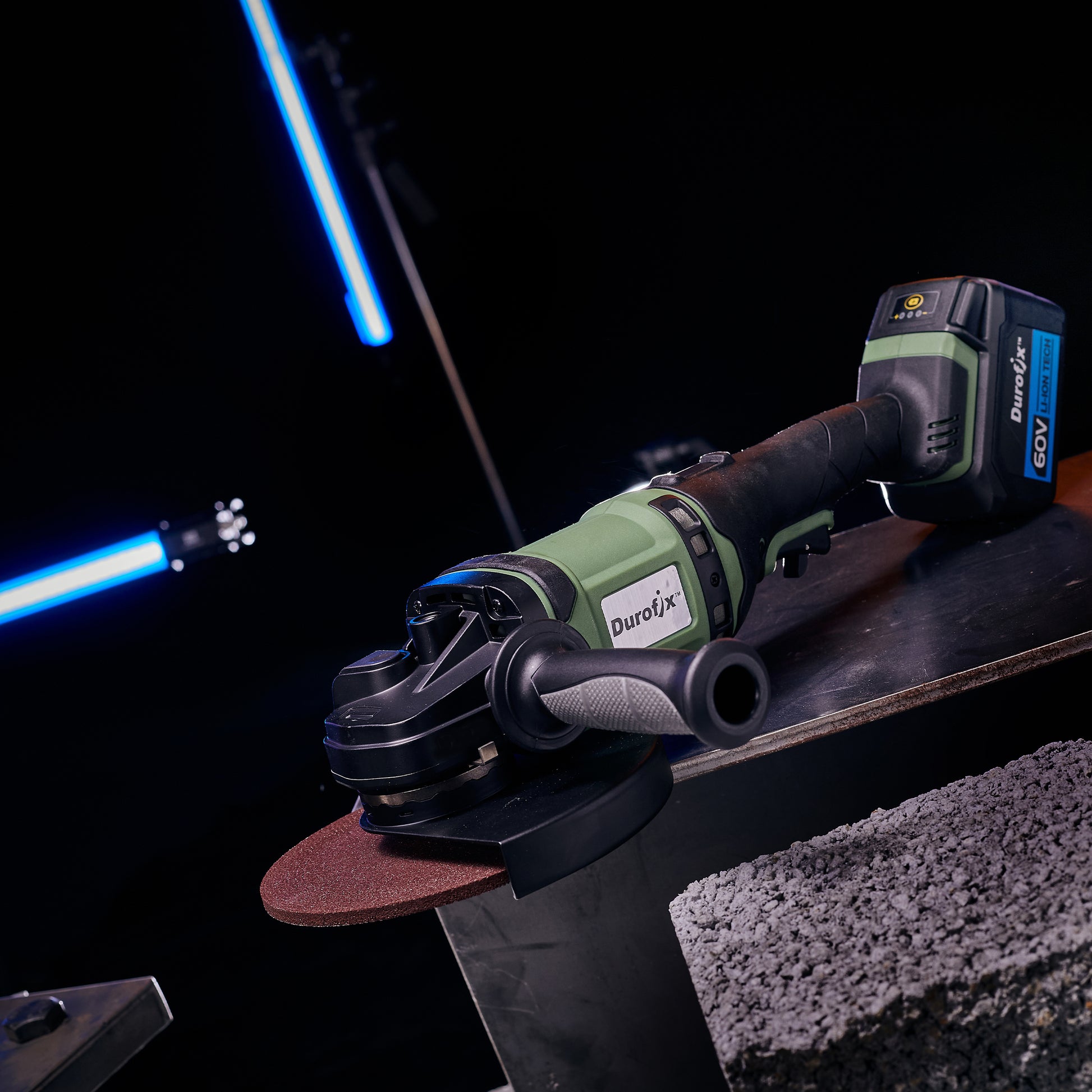 Angle grinder on white background