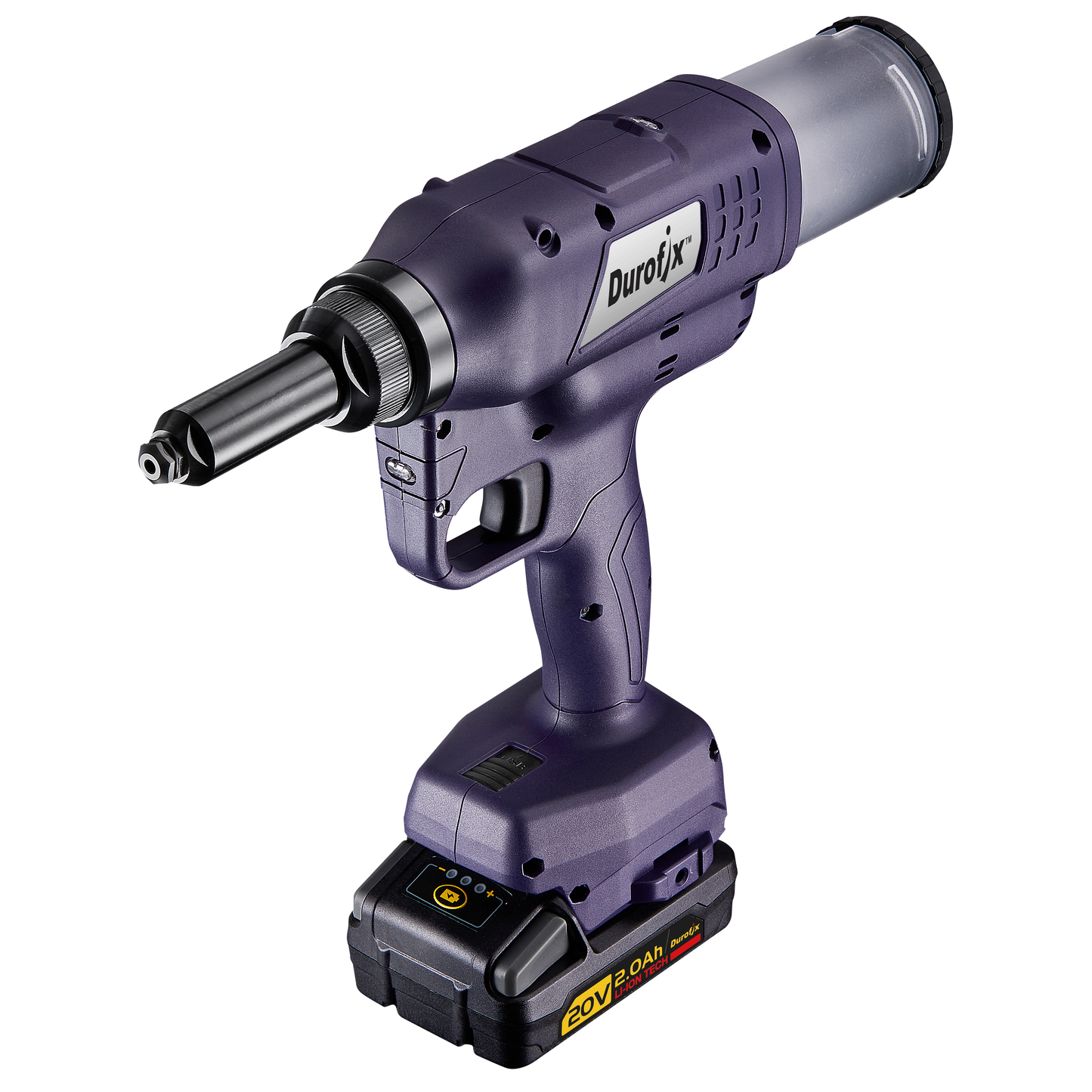 Purple rivet tool on white background