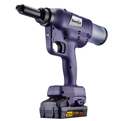 Purple rivet tool on white background