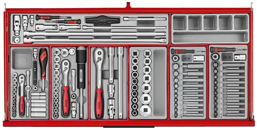 37" PRO35™ Teng Tools Red Roller Cabinet Tool Kit includes 595 Tools!