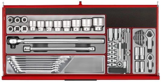 37" PRO35™ Teng Tools Red Roller Cabinet Tool Kit includes 595 Tools!
